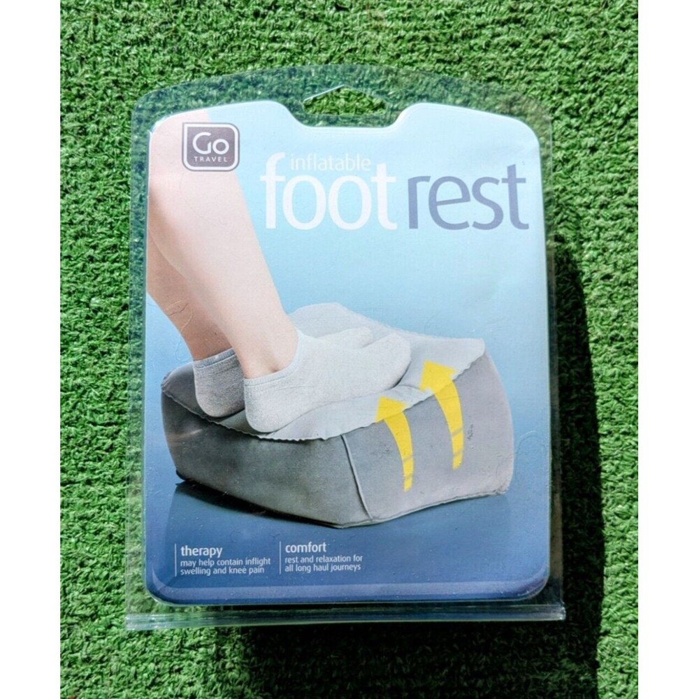 Inflatable Foot Rest Pillow/Go Travel Home Therapeutic Foot Rest Relief Gray NIP